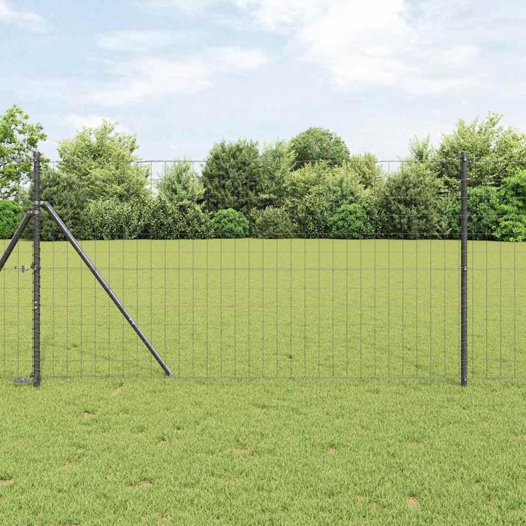 VidaXL Euro Fence 3.28 X 32.81 Ft PVC-coated Iron Grey