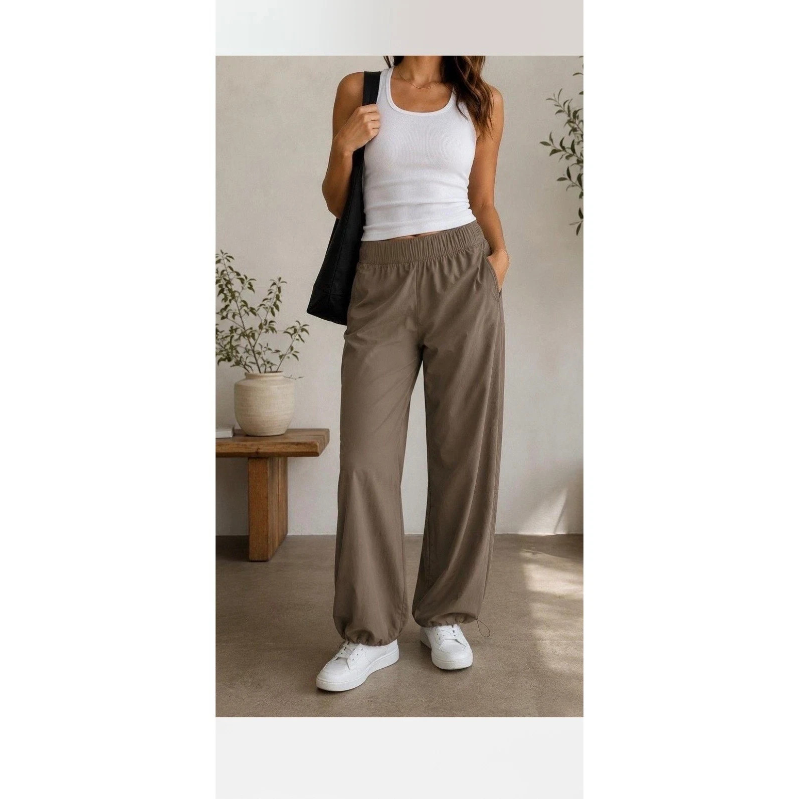 Athleta Rise Pant-Wrinkle/Water Resistent & Recycled Material-Tan--Size XL-NWT