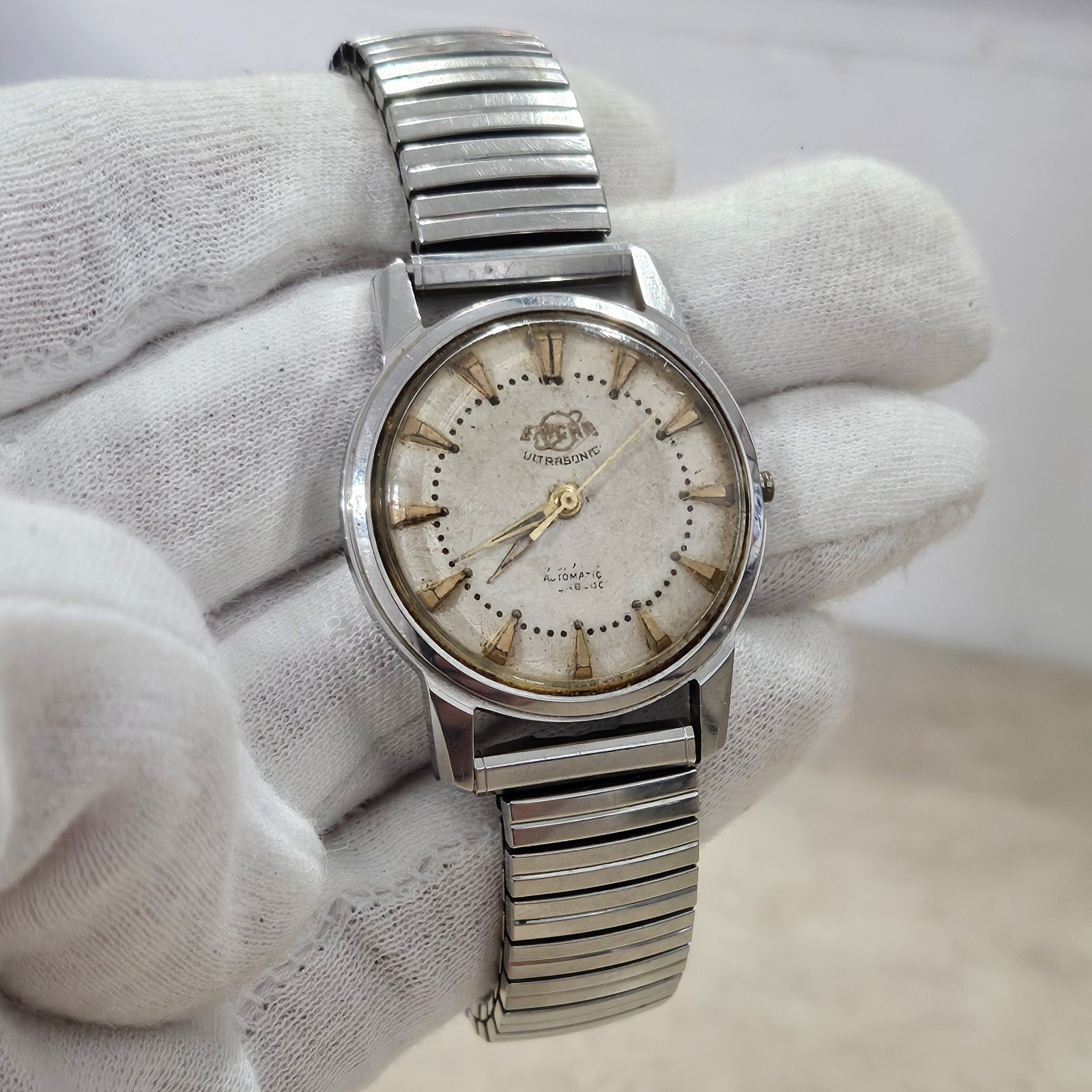Vintage Enicar Ultrasonic Automatic Mens Watch 1955 RARE *RUNS *PROJECT