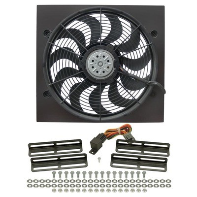Derale 16919, Kit Electric Cooling Fan 17 in Fan 2400 CFM 12V 19.5 x 18 in Black