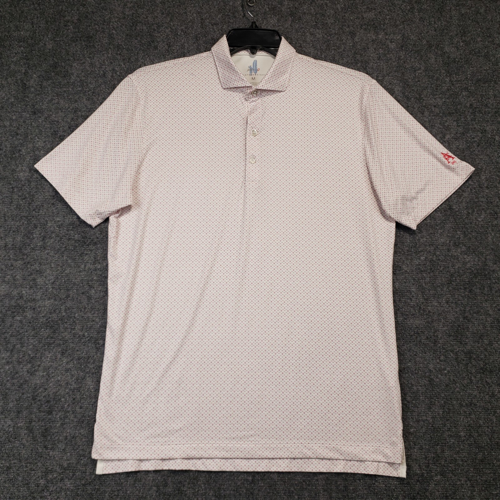 johnnie-O Featherweight Polo Shirt Mens Medium Flower Geometric Performance UPF