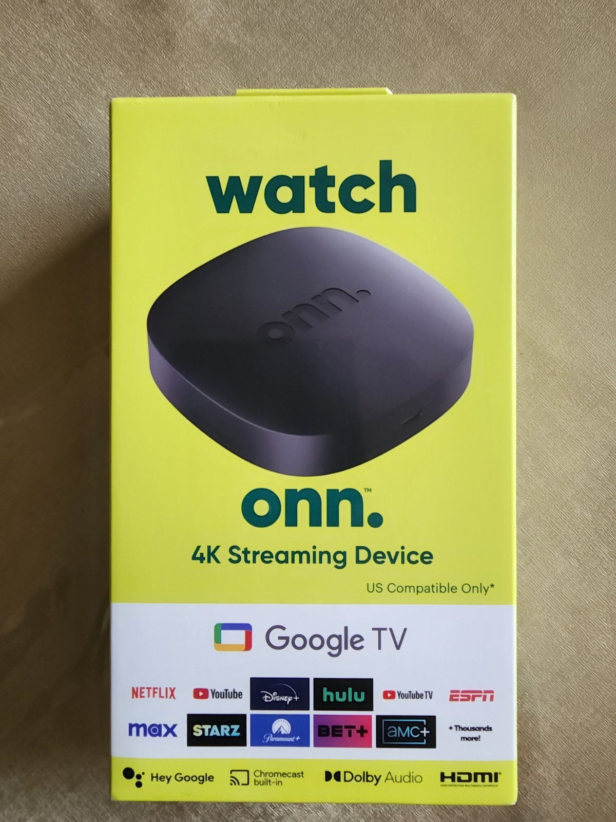 ONN. 4K Streaming Device Google TV 4K UHD HDR WiFi HDMI BRAND NEW