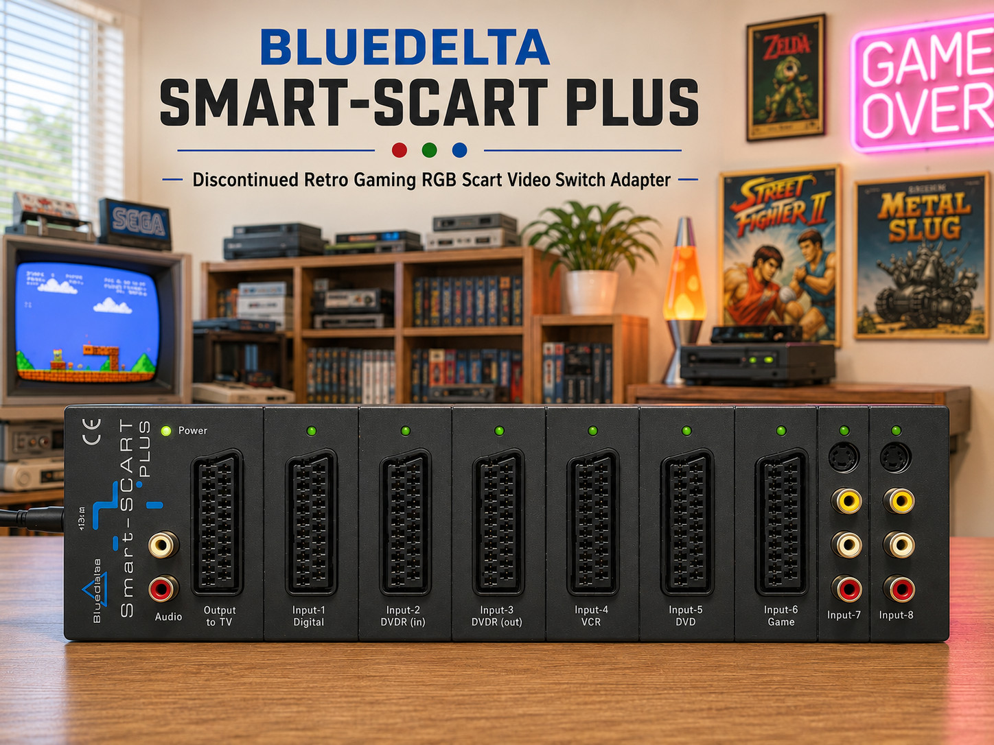 BLUEDELTA SMART-SCART PLUS πRaReπ Retro Gaming RGB Video Switch Scart Adapter BLUEDELTA SMART-SCART PLUS πRaReπ Retro Gaming RGB Video Switch Scart Adapter