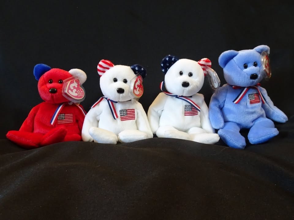 TY BEANIE BABIES 53 USA BEARS, ALL OFTHE DIFFERENT ONES $3.50 A PIECE, MWMT
