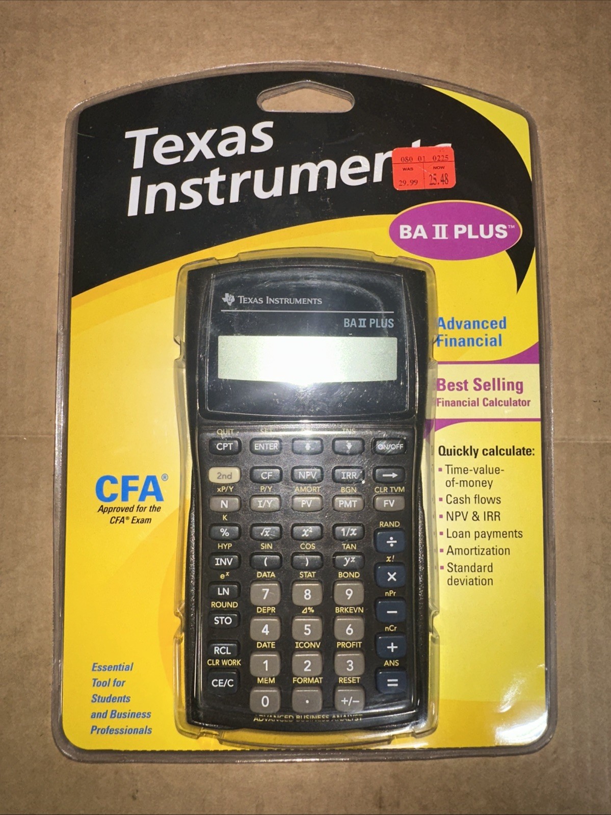 Texas Instruments BA II PLUS Professional Financial Handheld Calculator NIP Texas Instruments BA II PLUS Professional Financial Handheld Calculator NIP