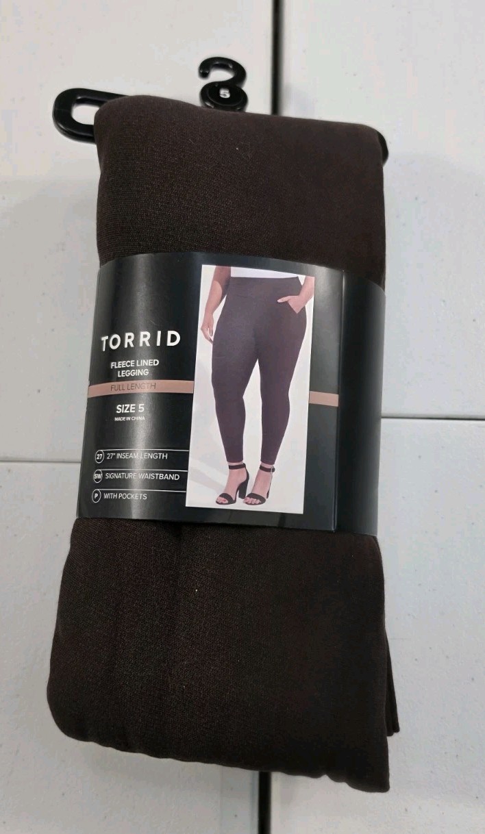TORRID Full Length Fleece Lined Leggings Brown NWT Size 5X