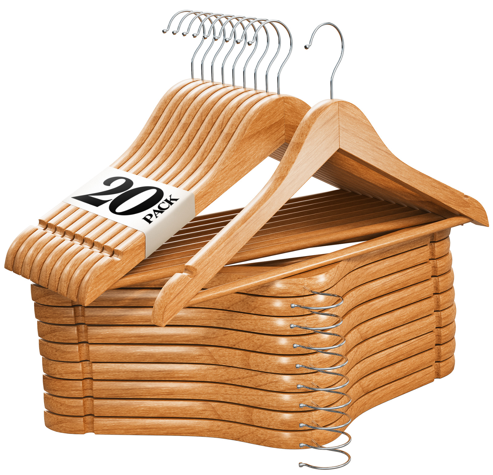 Natural Wood Solid Wood Clothes Hangers Coat Hanger Wooden Hangers Set of 20 Natural Wood Solid Wood Clothes Hangers Coat Hanger Wooden Hangers Set of 20