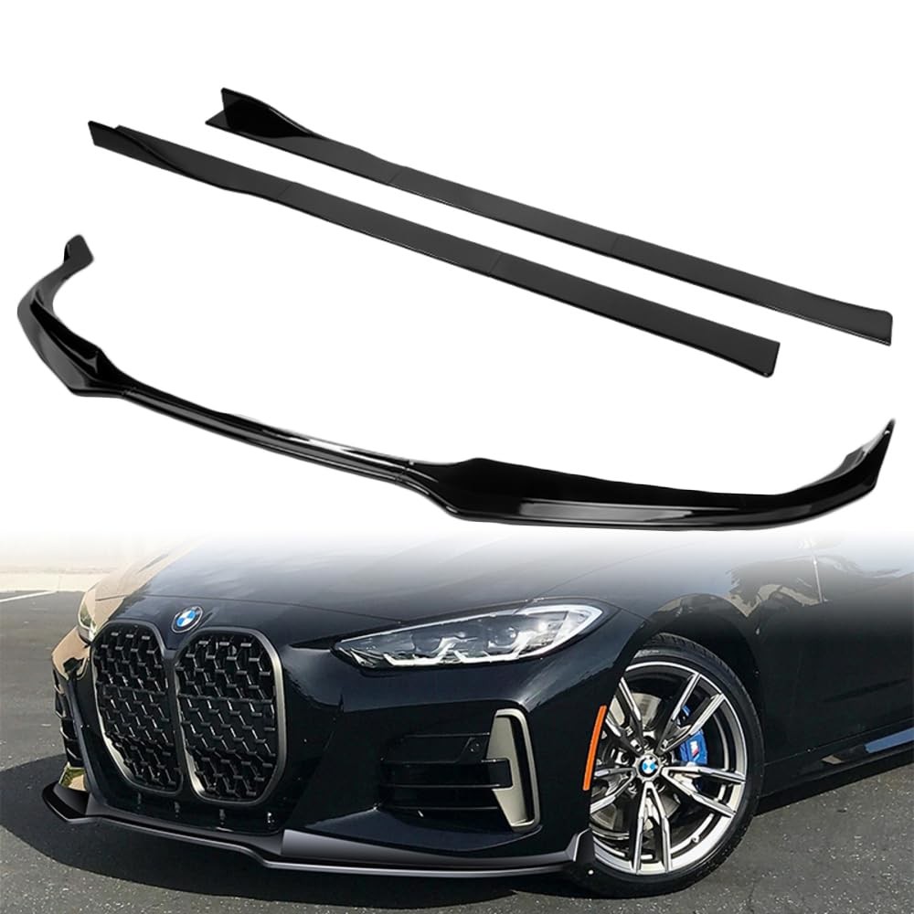 for BMW 4 Series 430i M440i 2020-2025 Front Bumper Lip Diffuser Glossy Black
