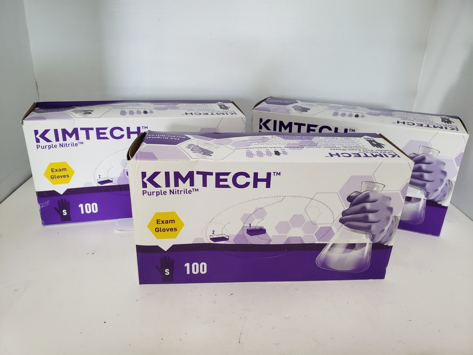 KIMBERY-CLARK KIMTECH 55081 SMALL DISPOSABLE NITRILE GLOVE 100 CT (LOT OF 3) NIB