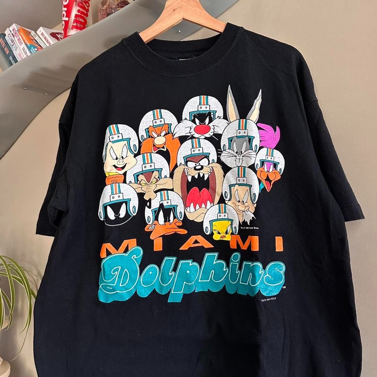 Vintage 1995 Miami Dolphins Looney Tunes Shirt reprint VK17808