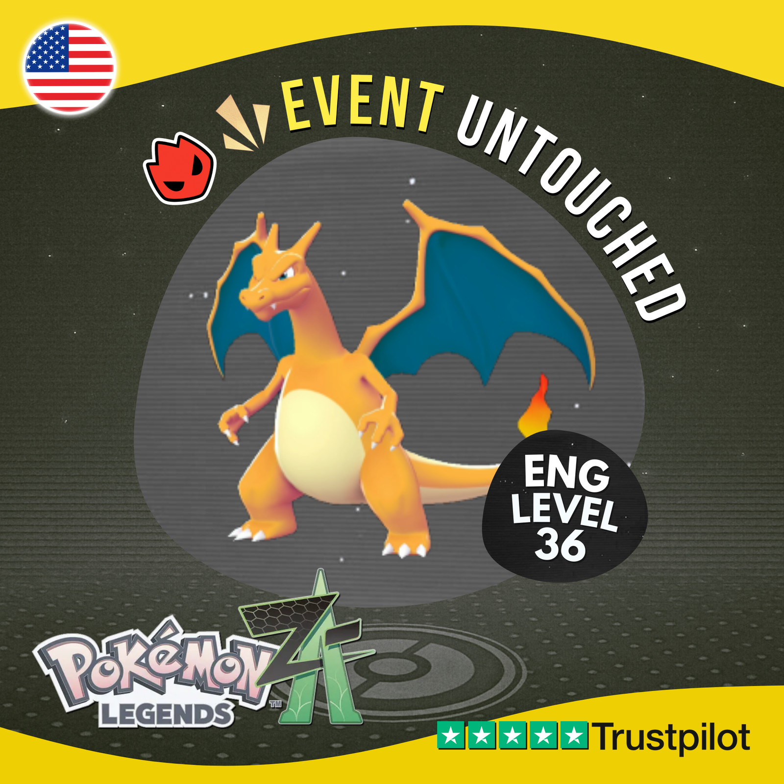 Charizard Alpha Event B1G0006 December Untouched IV Pokémon Legends Z-A ZA Z A