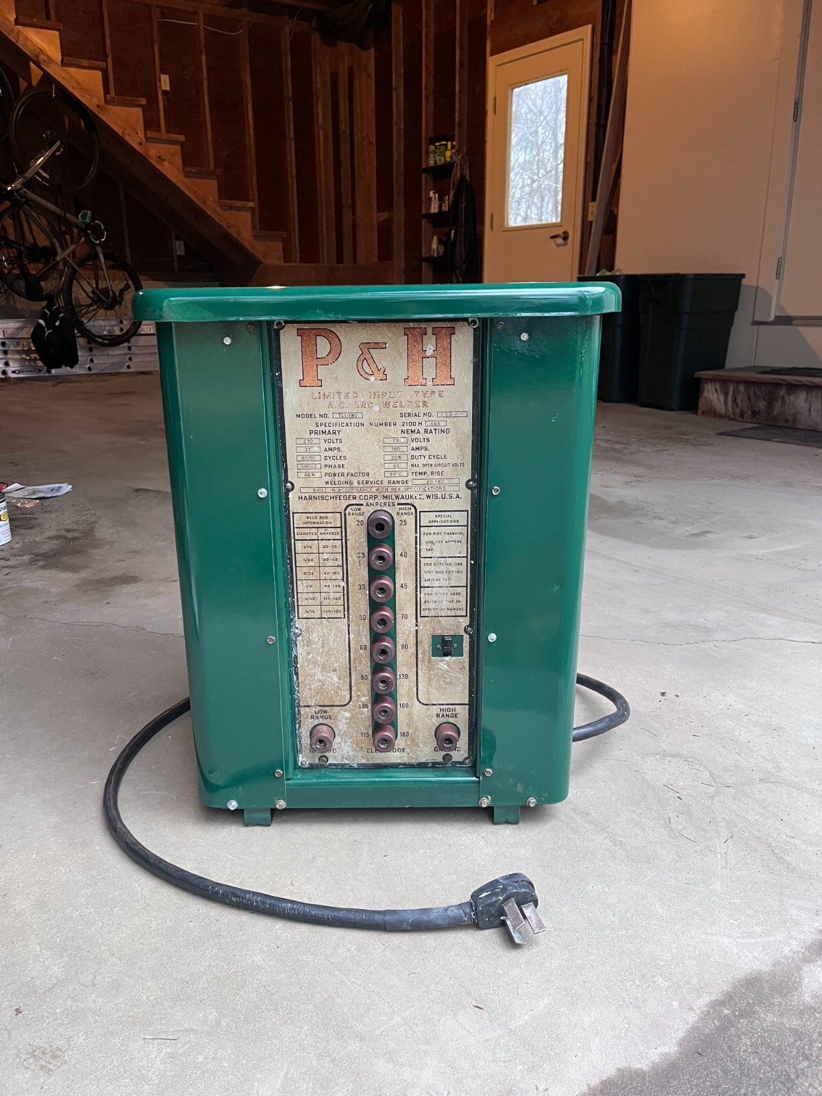 Antique P&H TLI-180 AC Arc Welder – 20-180 Amps