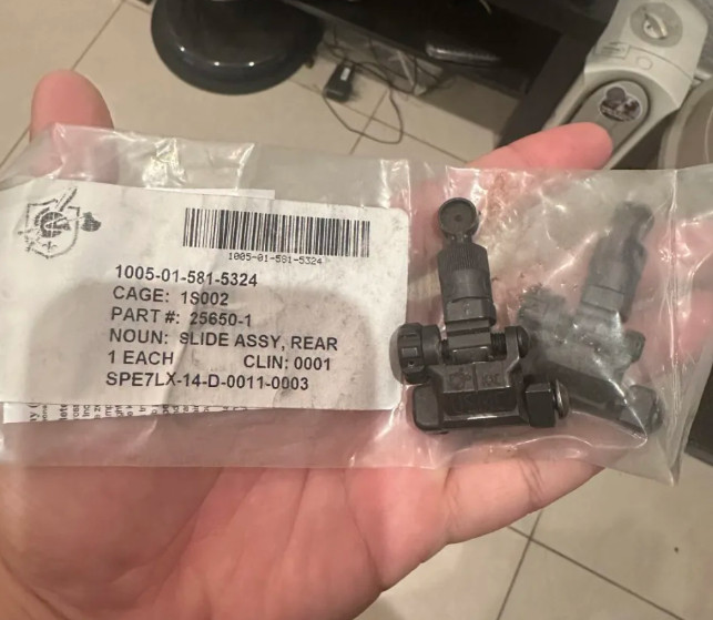 Knights  KAC Rear Micro 200-600m USMC Marked Rear Iron New In Package