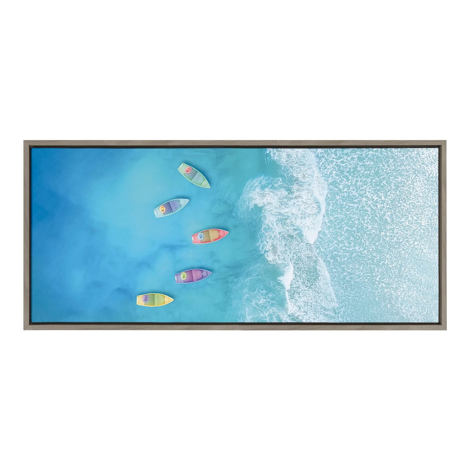 Kate and Laurel Sylvie Tropical Escape Framed Canvas 18x40 Gray Kate and Laurel Sylvie Tropical Escape Framed Canvas 18x40 Gray