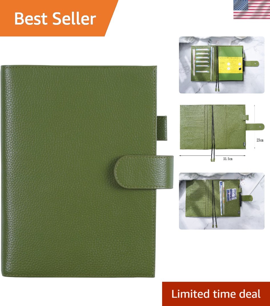 Stylish A5+ Leather Planner Cover with Card Slots for Hobonichi & Stalogy Users