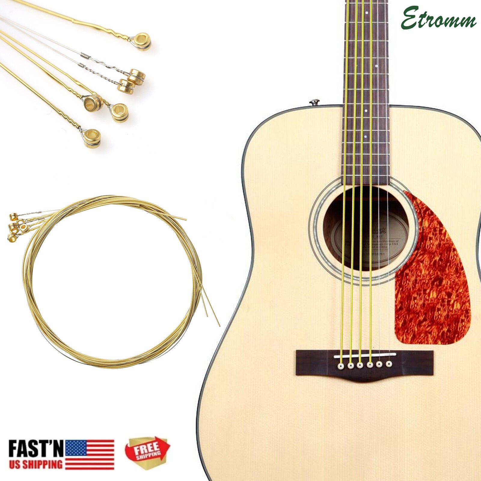 Sets of 6 Guitar Strings Replacement Steel String for Electric Acoustic Guitar Sets of 6 Guitar Strings Replacement Steel String for Electric Acoustic Guitar