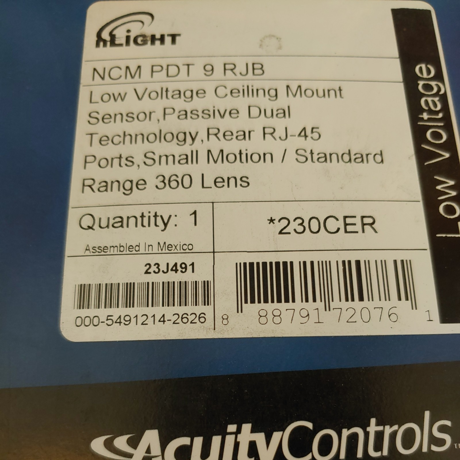 Acuity Controls nLight NCM PDT 9 RJB Ceiling Mount Occupancy Sensor | NEW Acuity Controls nLight NCM PDT 9 RJB Ceiling Mount Occupancy Sensor | NEW