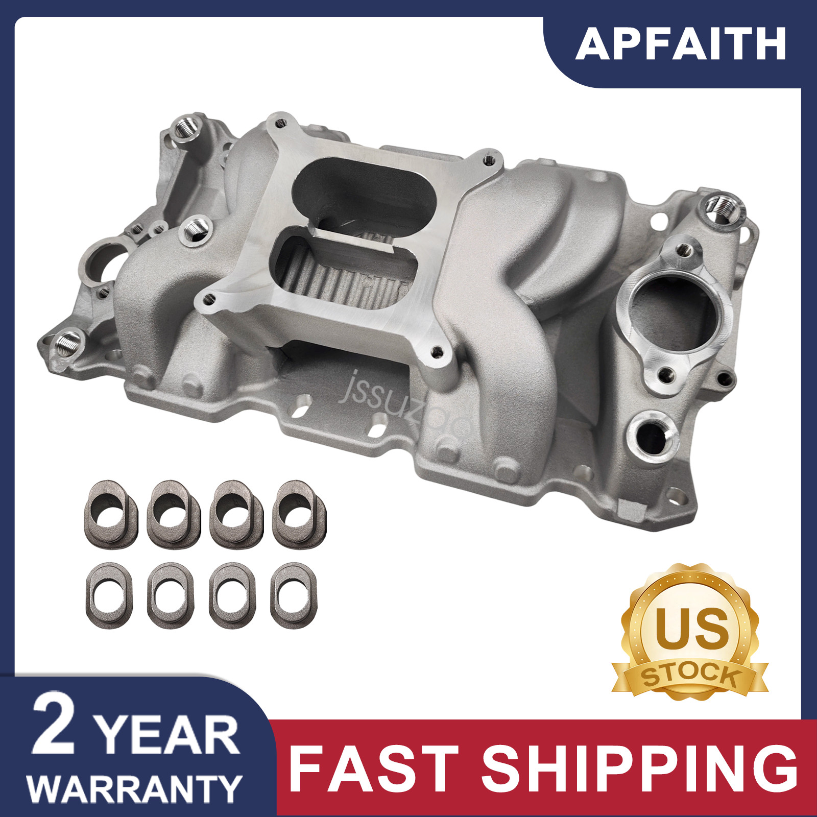 Aluminum Dual Plane Air Gap Intake Manifold 22026 For SBC Chevy 350 Small Block