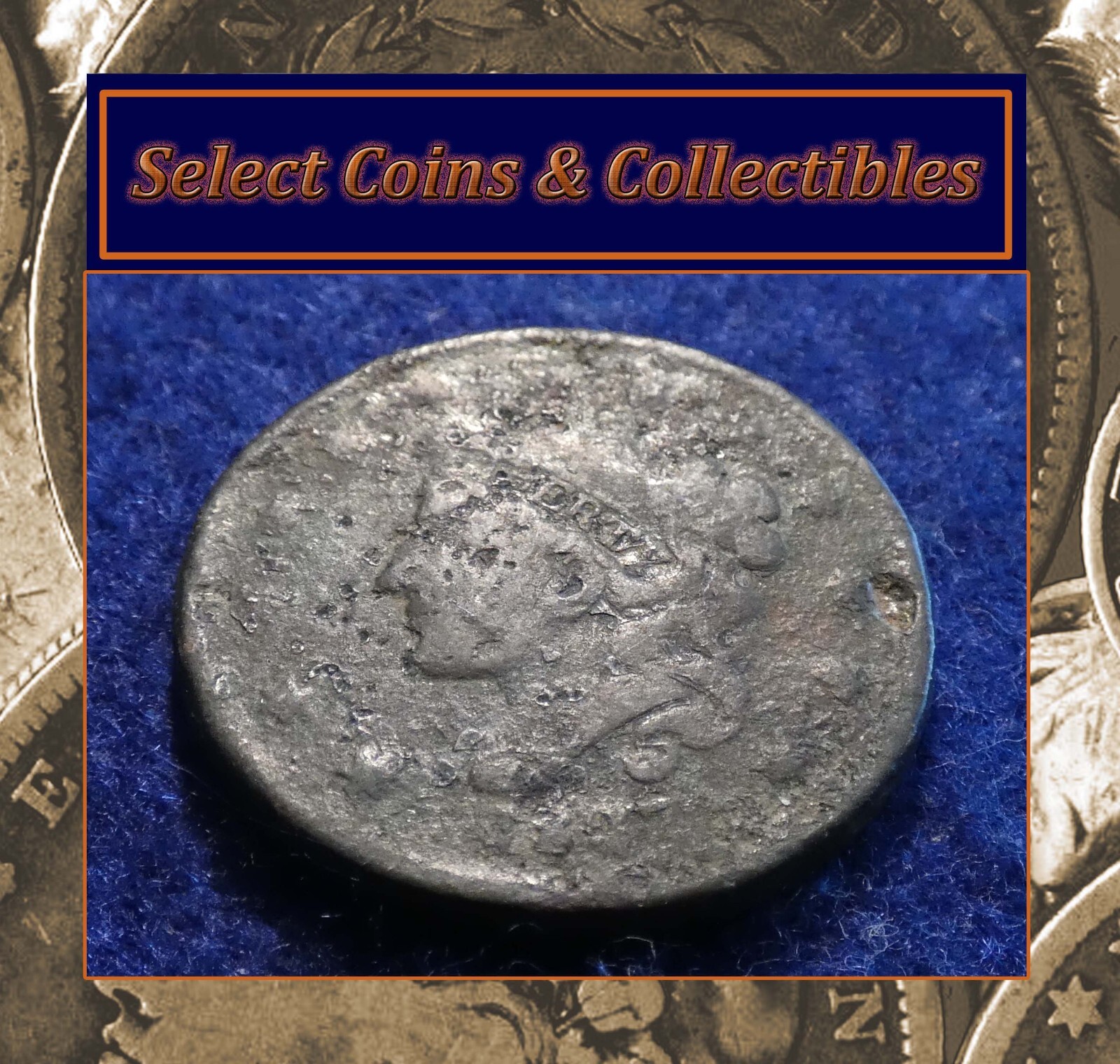 1837 Coronet Head Large Cent #1727