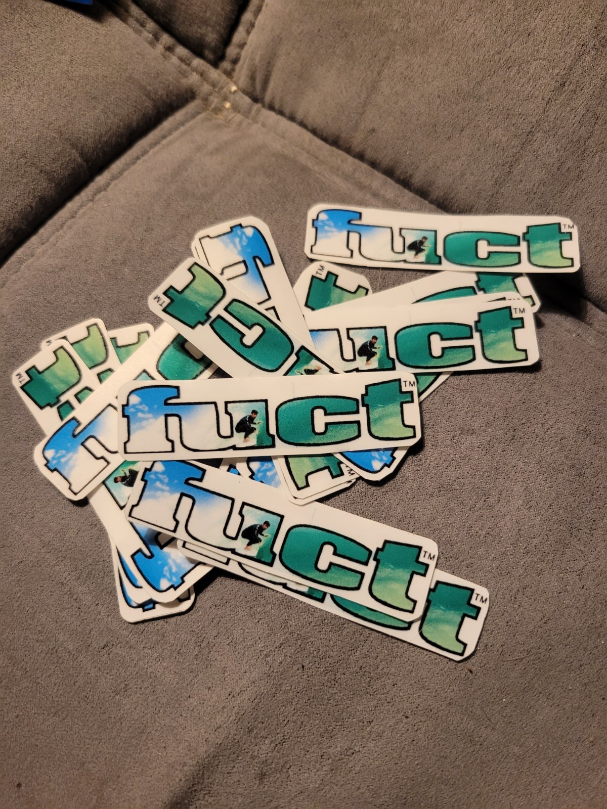 5 Self Made Fuct Stickers Printed On White Vinyl, Laminated, & Hand Cut