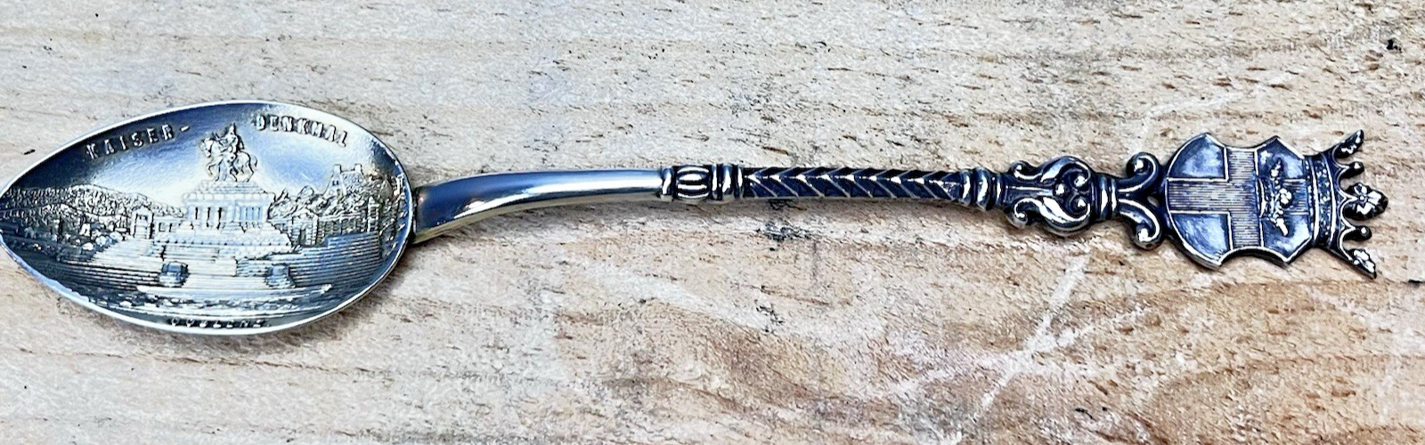 Antique German Kaiser Denkmal Coblenz Souvenir Spoon Crown Crest