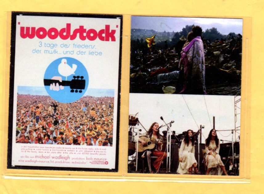 WOODSTOCK    MOVIE   CUSTOM  NOVELTY TRADING CARD 2 CARDS   SET