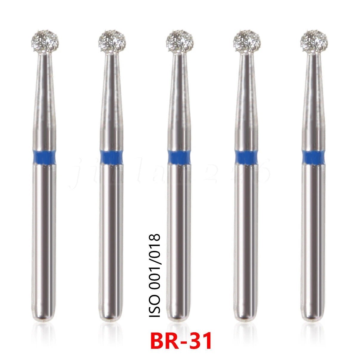 50 Pcs/Pack Dental High Speed Friction Grip Round Ball End Taper FG Diamond Burs