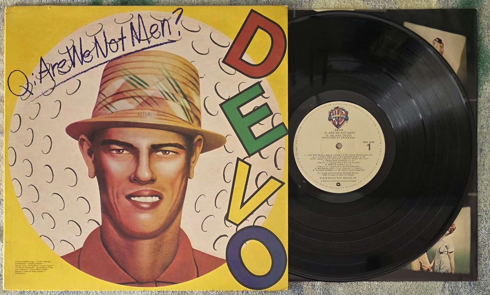 DEVO Are We Not Men? 1978 Warner BSK 3239 Vinyl LP Vintage Record VG+ Inner 