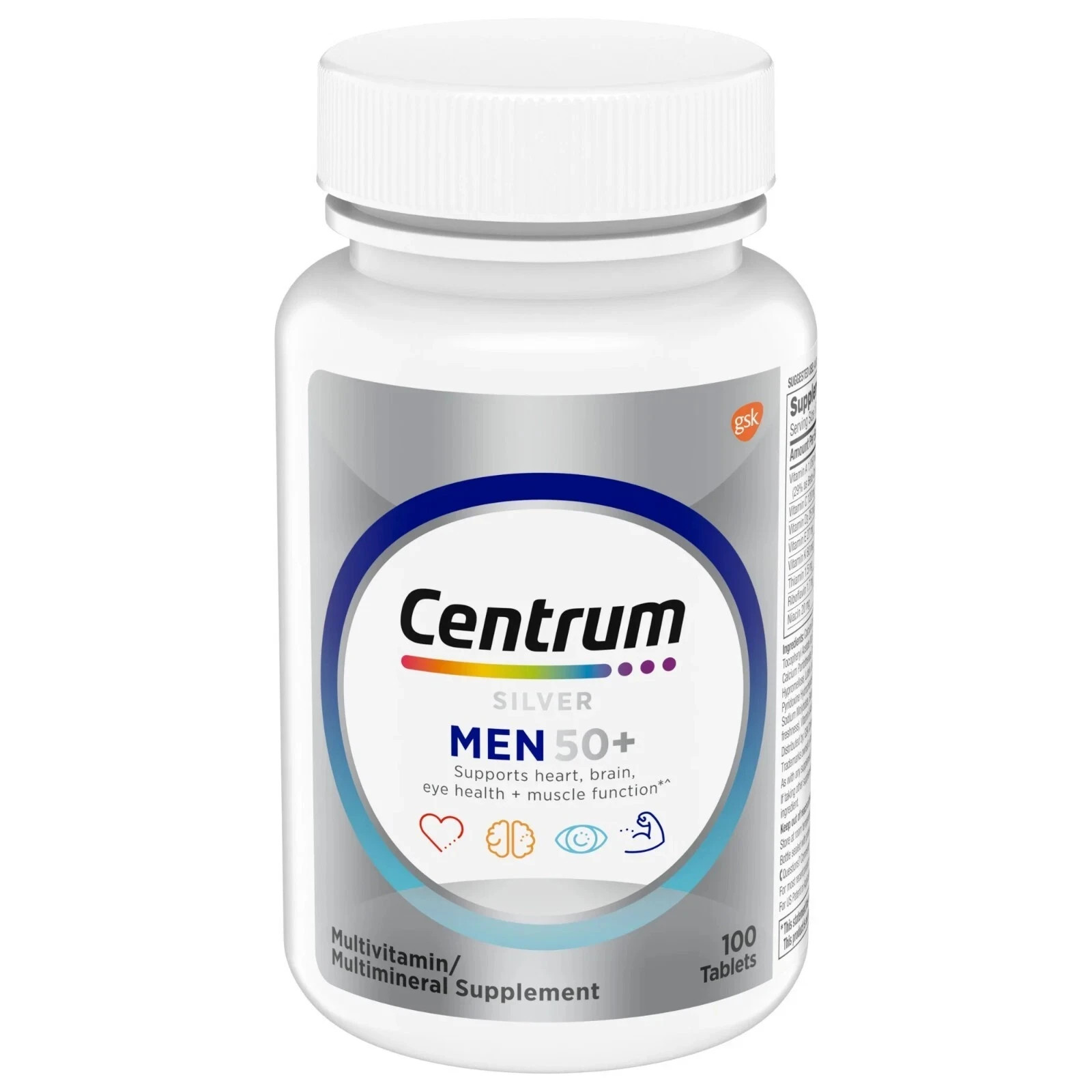 Centrum Silver Mens 50 Plus Vitamins, Multivitamin Supplement, 100 Count Centrum Silver Mens 50 Plus Vitamins, Multivitamin Supplement, 100 Count