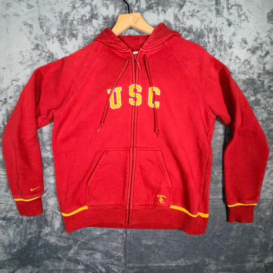 Nike USC Trojans Team Zip Up Hoodie Red XL Cotton Polyester Nike USC Trojans Team Zip Up Hoodie Red XL Cotton Polyester