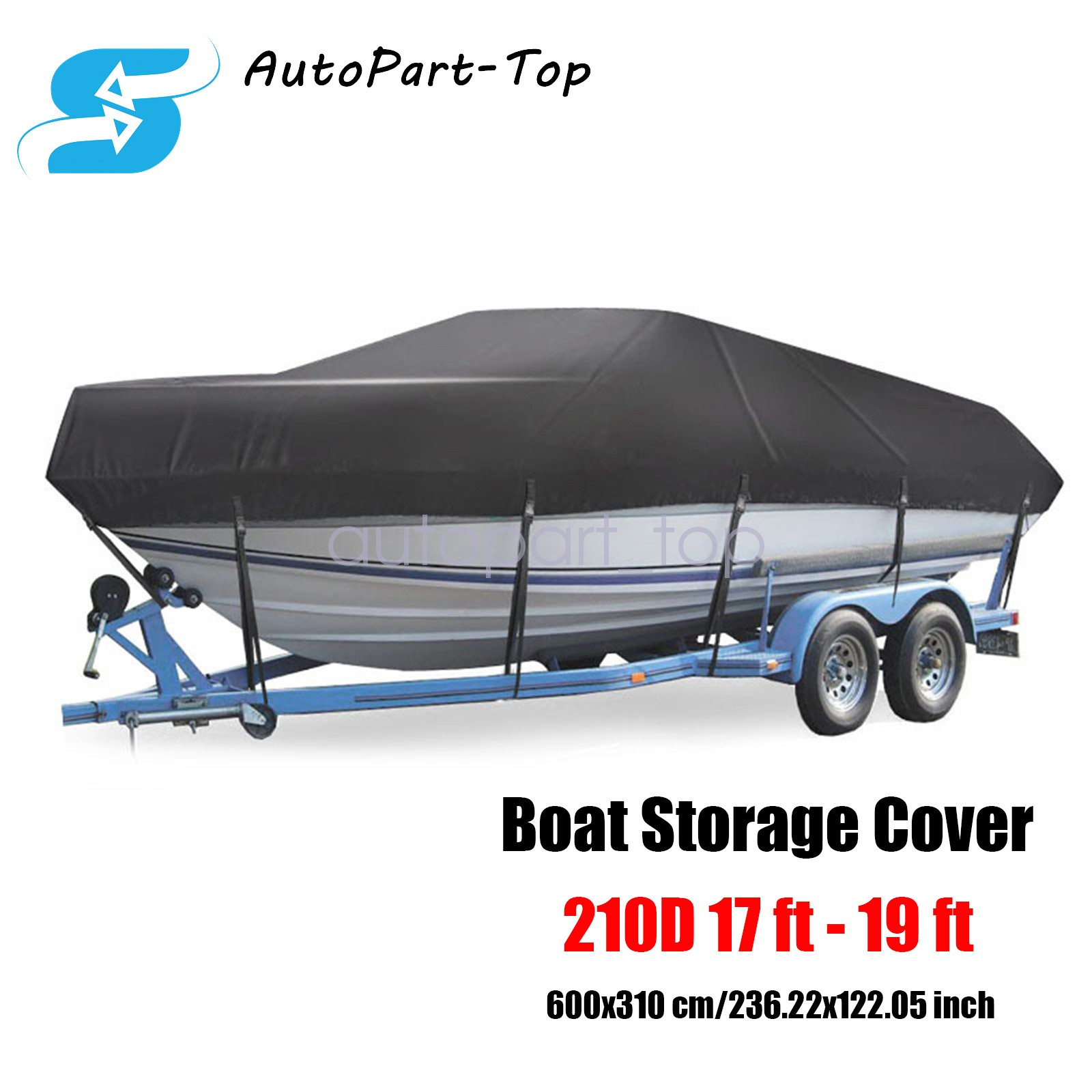 17-19FT Waterproof Heavy Duty Boat Cover Fishing Ski V-Hull Trailerable Runabout
