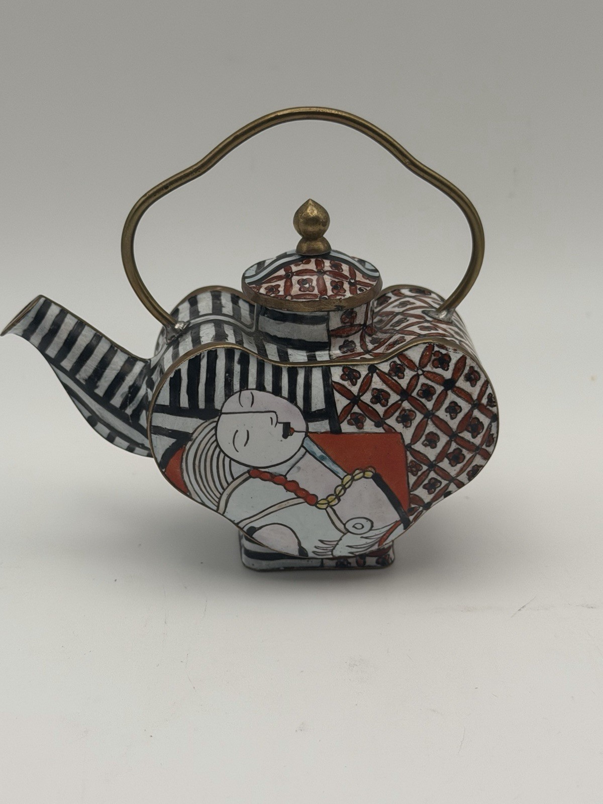 Vintage Empress Arts Enamel Mini Teapot Picasso Abstract Woman 1997 Vintage Empress Arts Enamel Mini Teapot Picasso Abstract Woman 1997