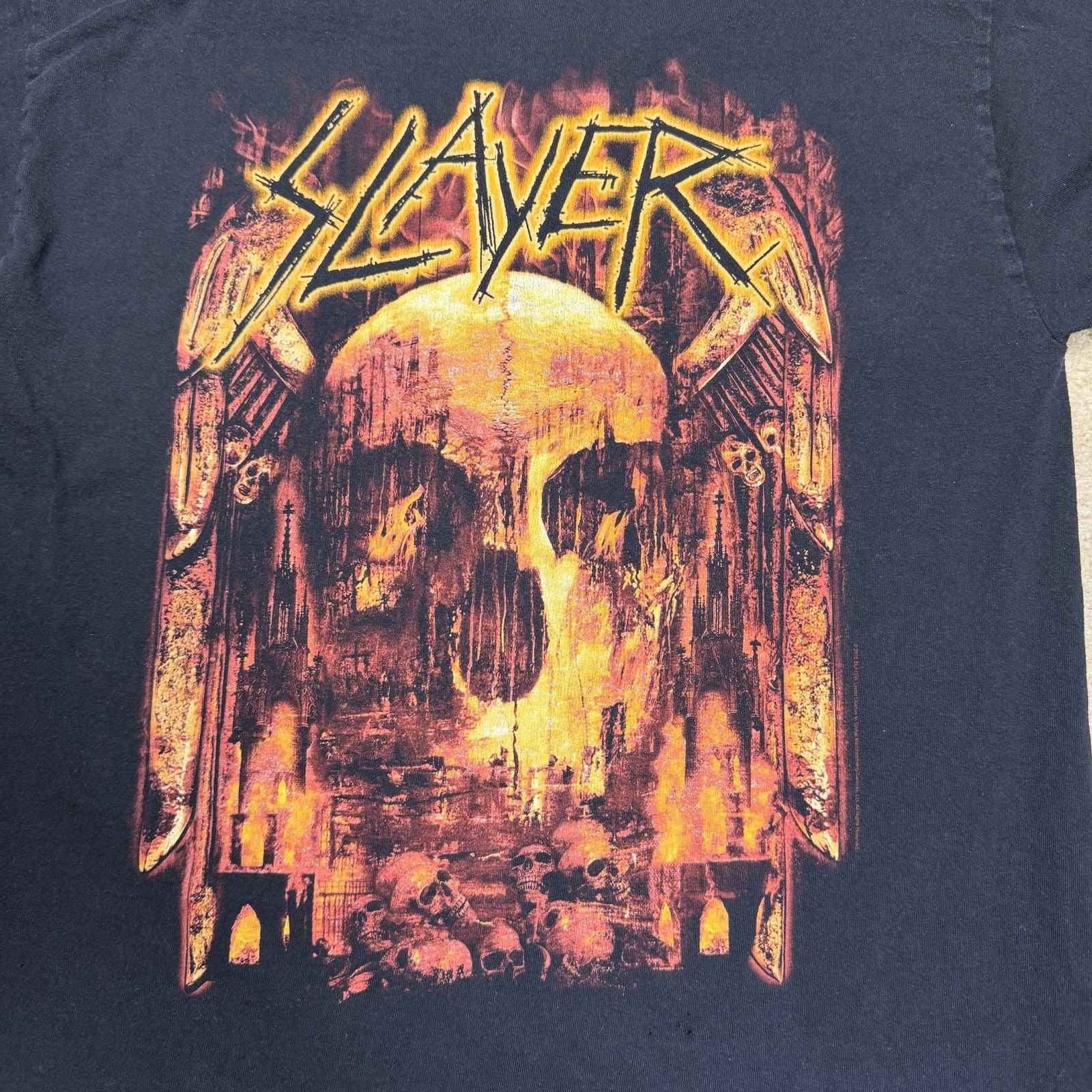 Slayer Final World Tour 2019 T Shirt L Black Skull Double Sided Metal Band Tee Slayer Final World Tour 2019 T Shirt L Black Skull Double Sided Metal Band Tee