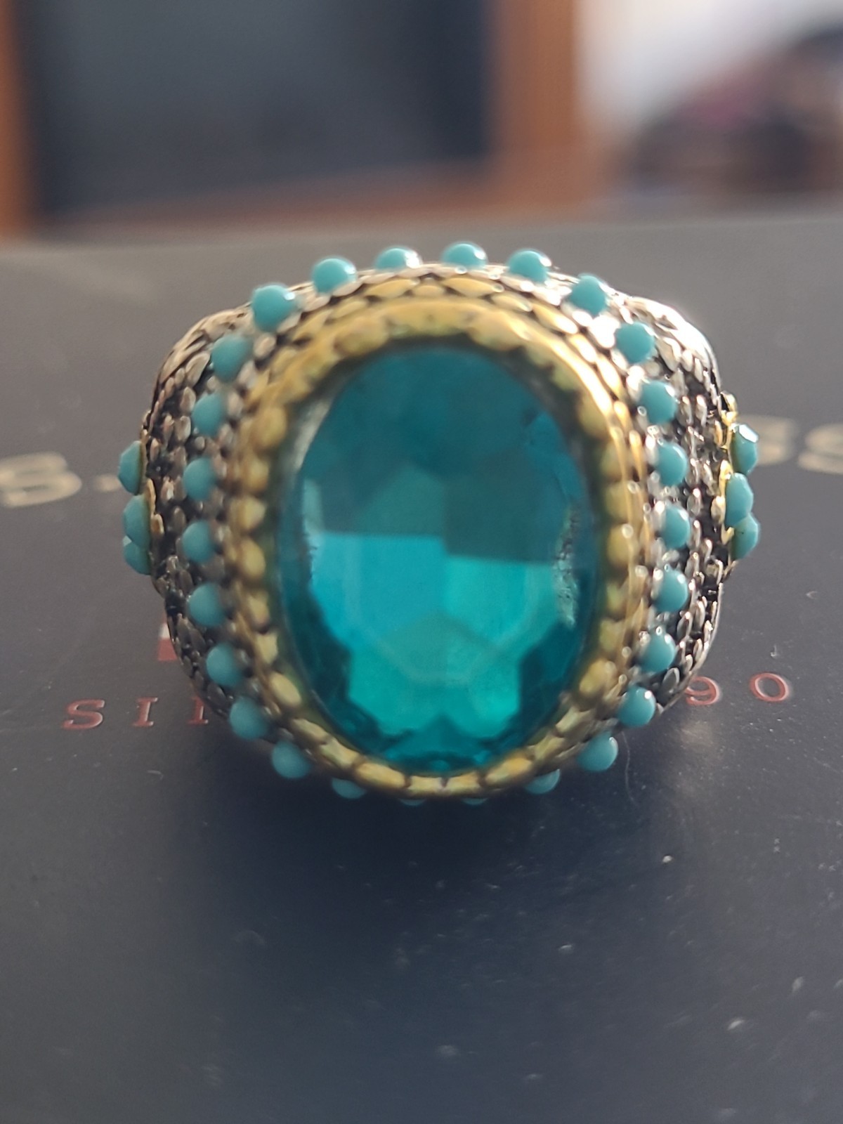 Green Topaz Statement Ring