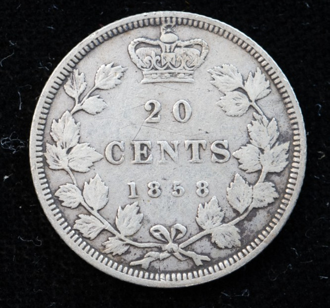 1858 Canada 20 Cent Coin in Original VF Condition - Rare Find Key Date