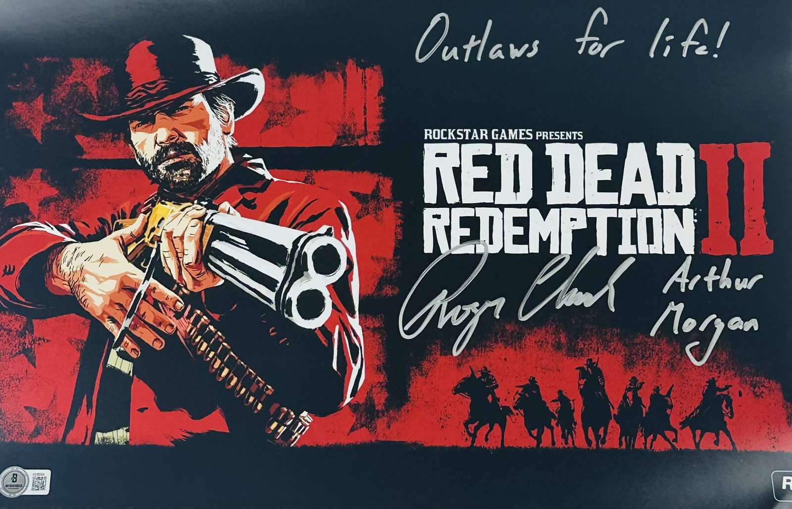 Roger Clark signed 11x17 photo Red Dead Redemption Arthur Morgan autograph BAS 4