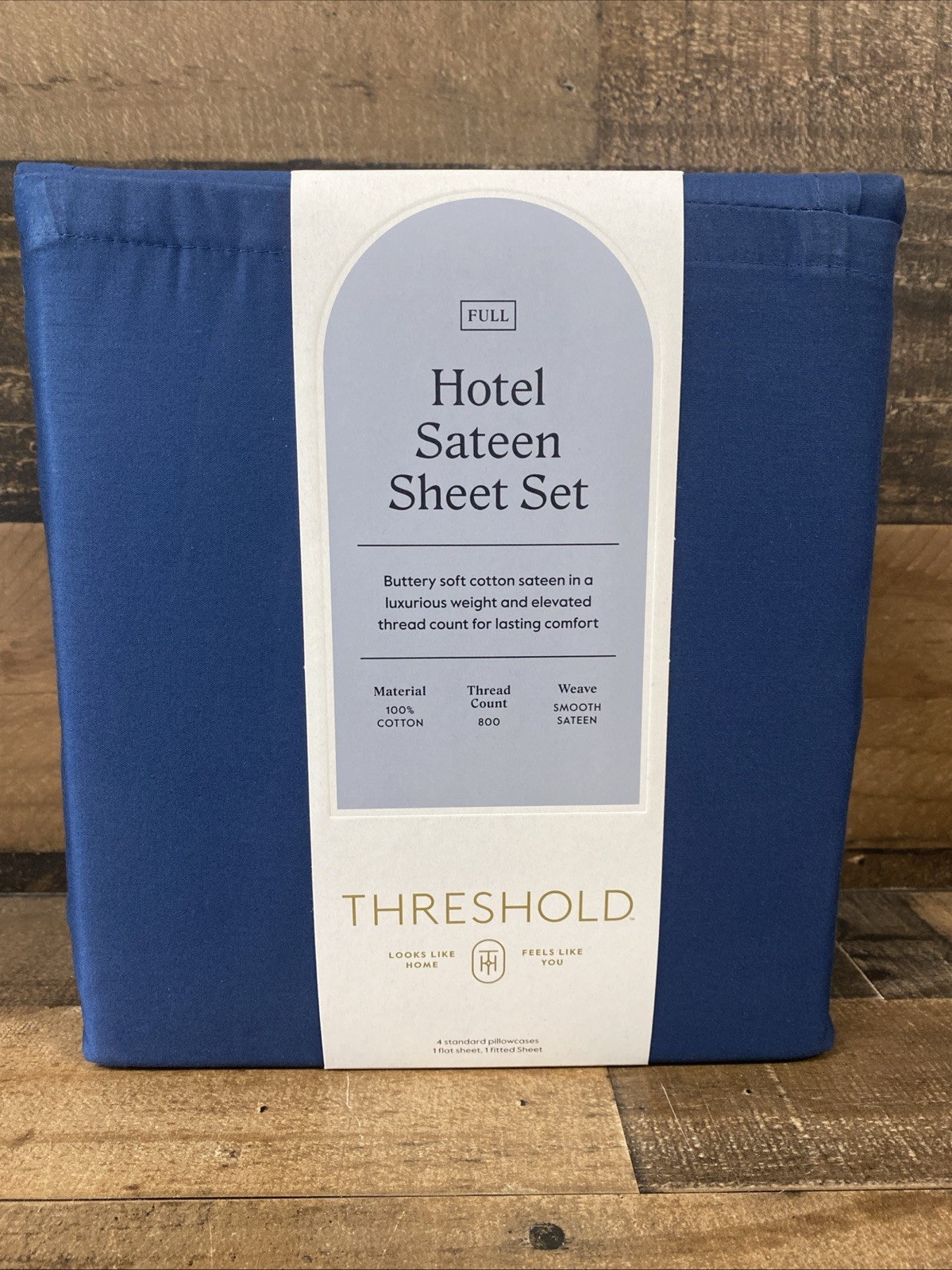 NEW Threshold 800 TC Thread Count Full Hotel Sateen Sheet 6pc Set Graphite Blue NEW Threshold 800 TC Thread Count Full Hotel Sateen Sheet 6pc Set Graphite Blue