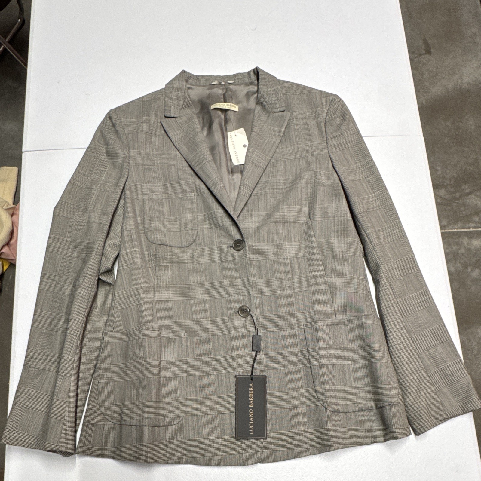 Luciano Barbera Black/white Sport Jacket Size 44 Wool 8826 Luciano Barbera Black/white Sport Jacket Size 44 Wool 8826