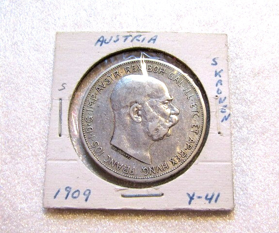 1909 Austria 5 Corona/Kronen Silver Coin Franz Joseph I 1909 Austria 5 Corona/Kronen Silver Coin Franz Joseph I