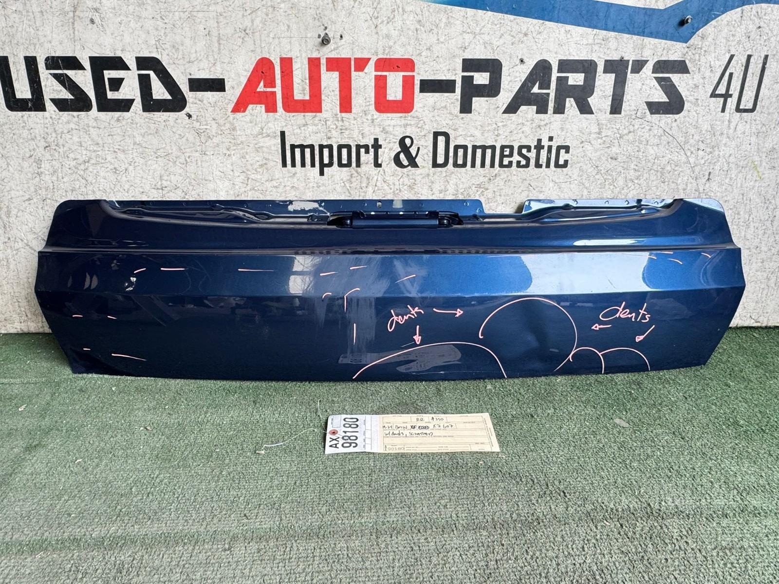w/dents 2019 2020 2021 2022 2023 2024 BMW X7 G07 REAR DOOR TRUNK LID OEM AX98180