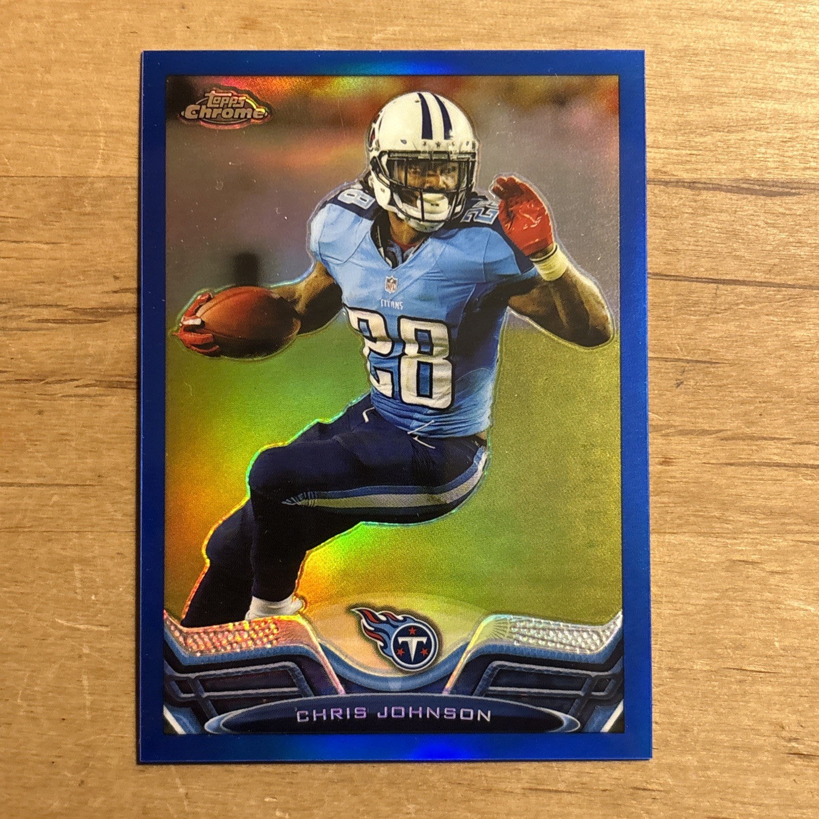 2013 Topps Chrome Chris Johnson Blue Refractor # /199 2013 Topps Chrome Chris Johnson Blue Refractor # /199