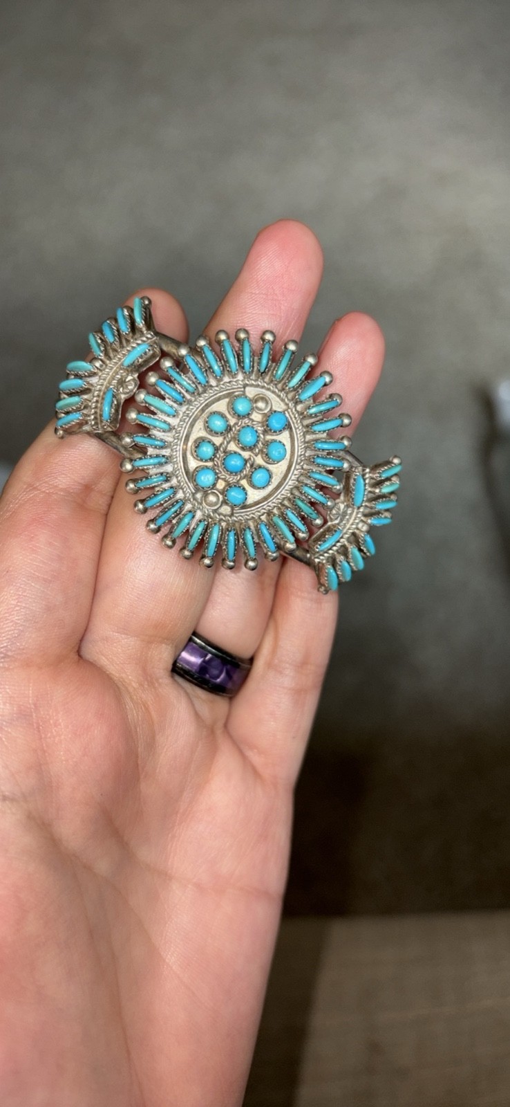 zuni Ray&Eva Wyaco sterling silver indian jewelry vintage