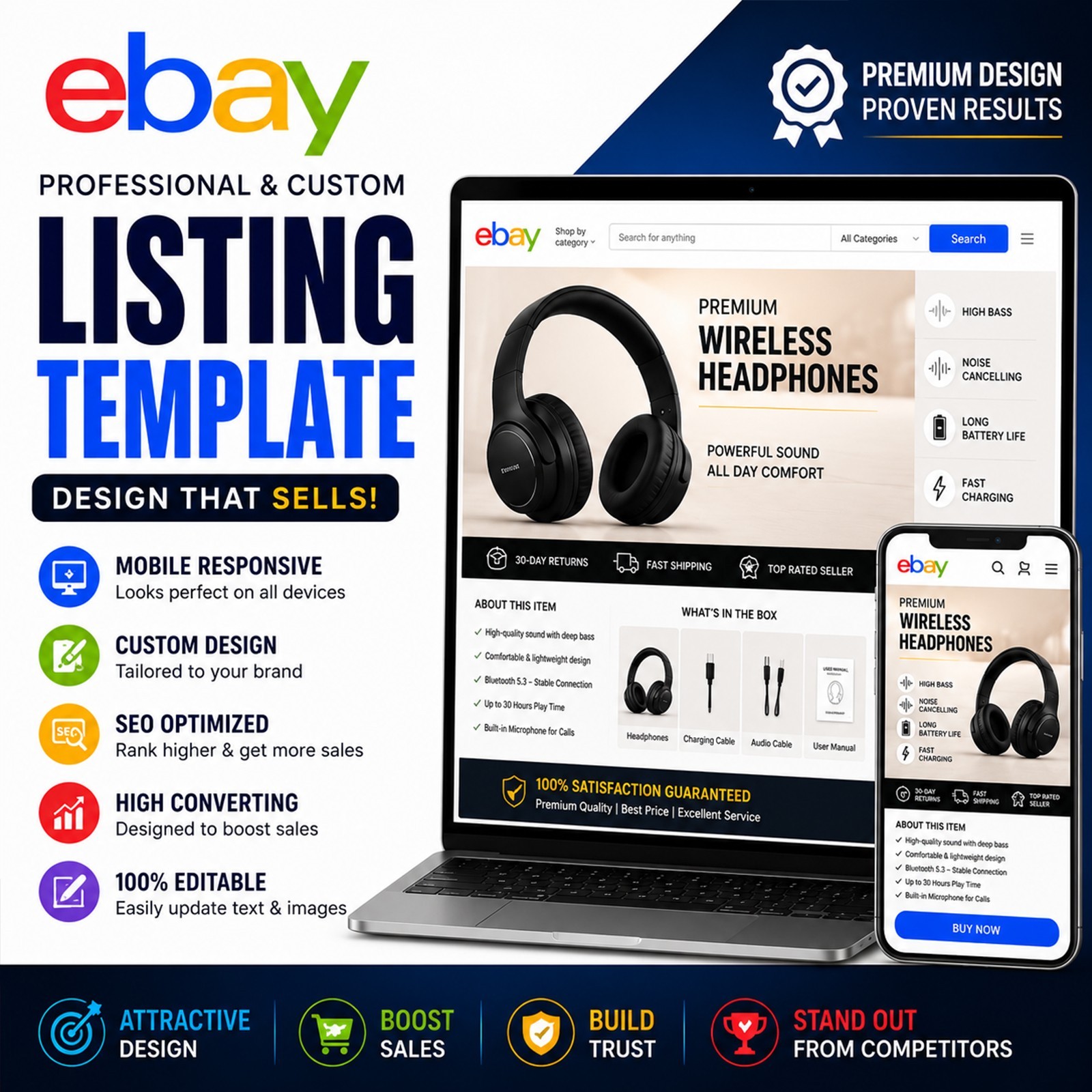 Complete eBay Store, Listing Template Design & Video Ads Package, Clothing