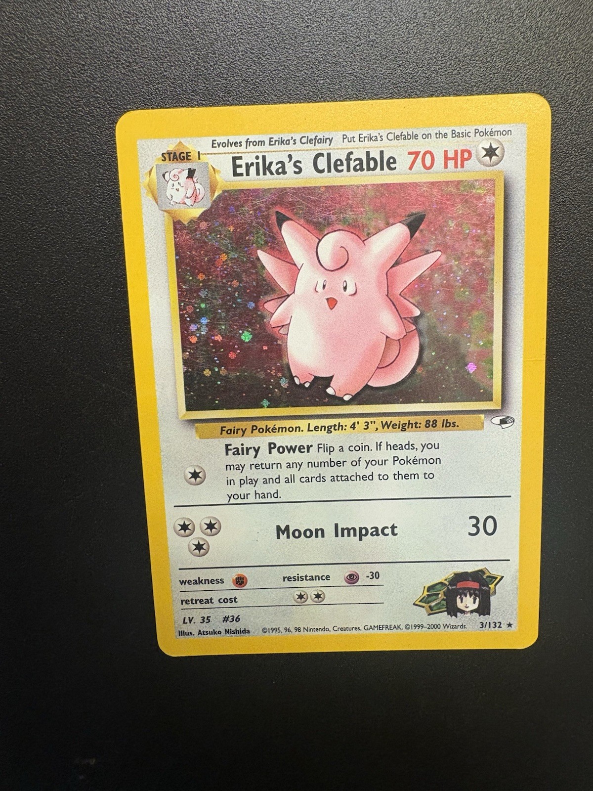 Erika\'s Clefable 003/132 Gym Heroes Holo Erika\'s Clefable 003/132 Gym Heroes Holo