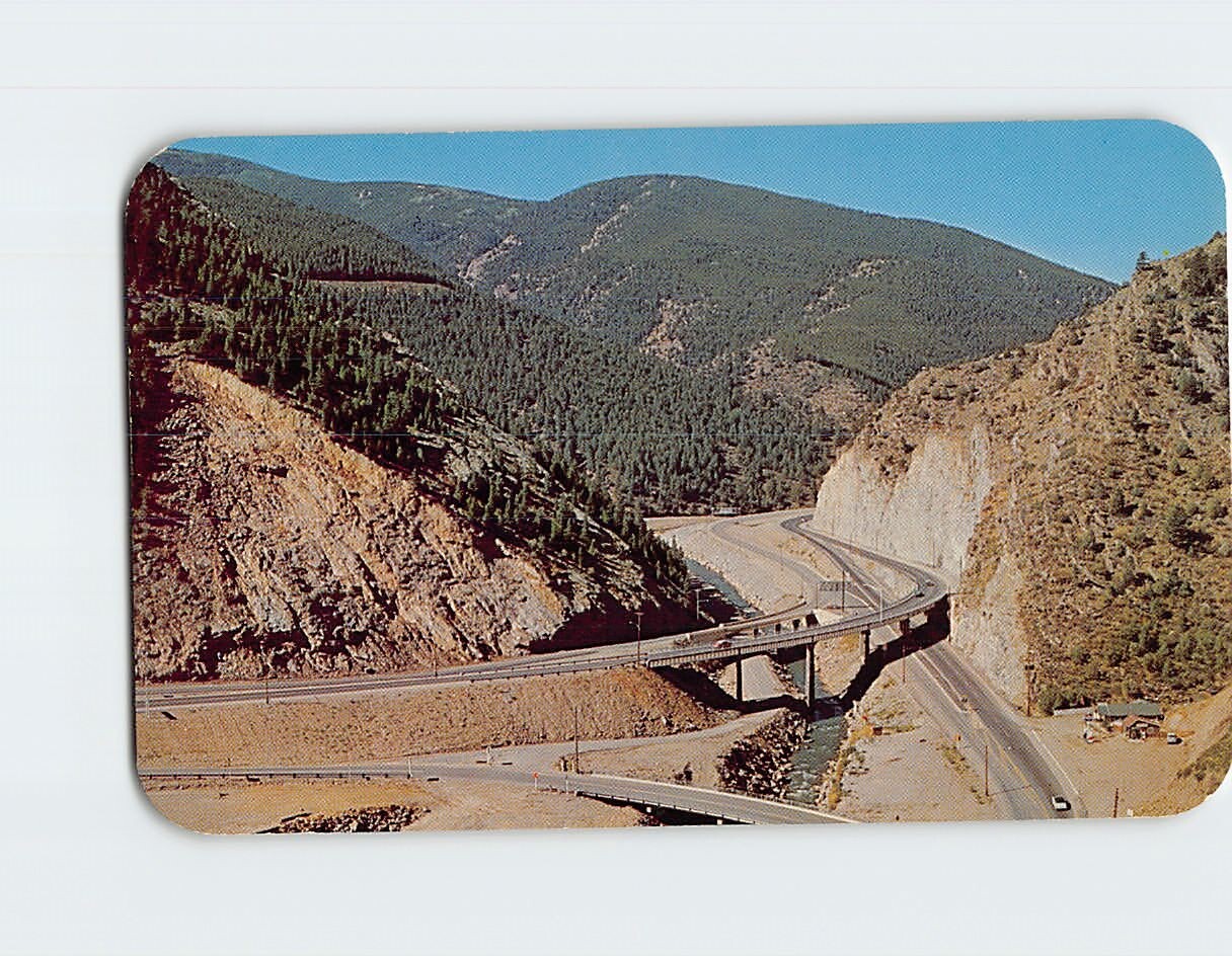 Postcard Spectacular Interchange of Highway US 6 & US 40 Clear Creek Cañon
