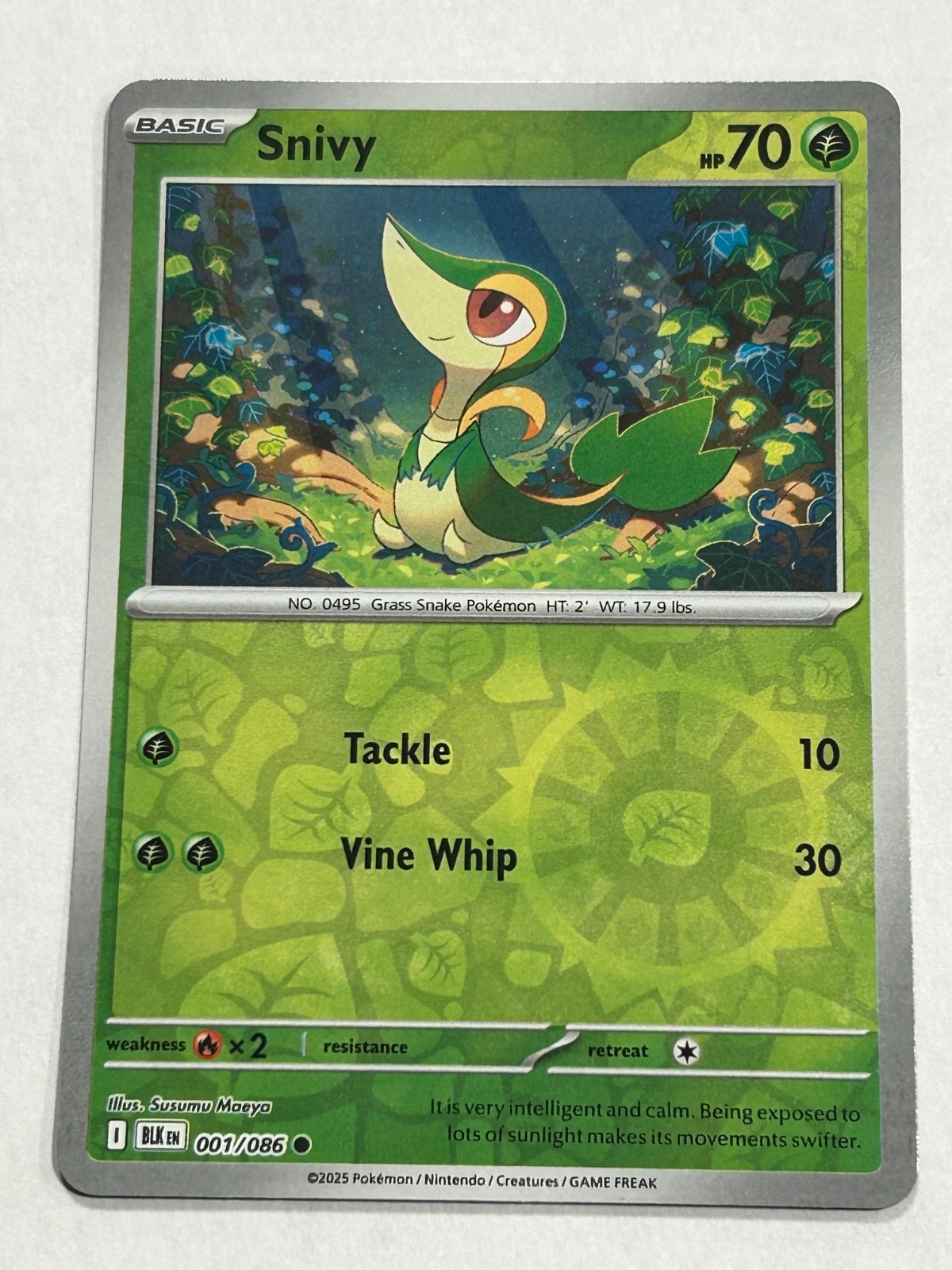 Snivy 001/086 Sv: Black Bolt Reverse Holo  Pokemon TCG