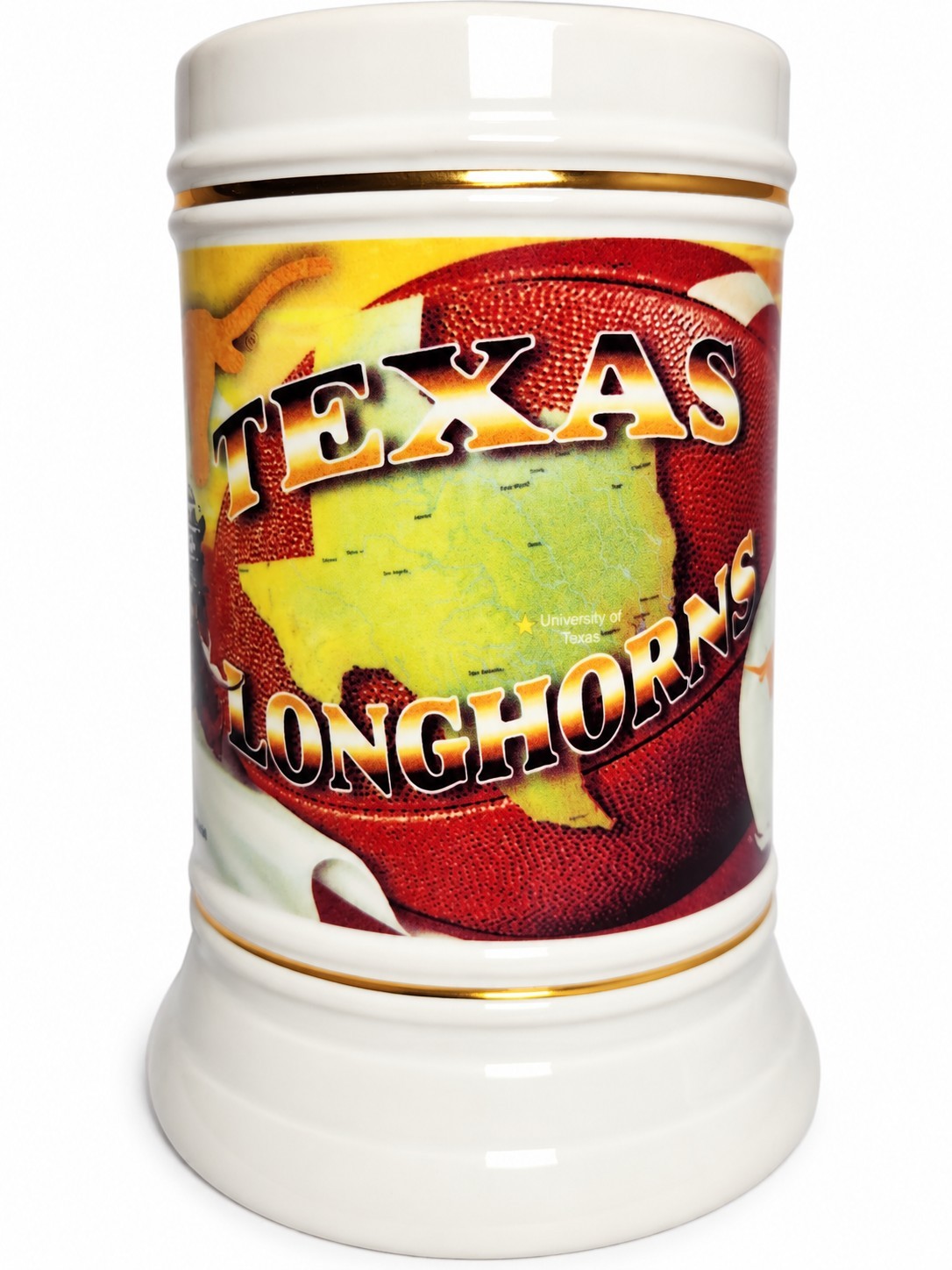 Vtg Univesity of Texas Longhorns Football Beer Stein Mug Ceramic Sport Fans
