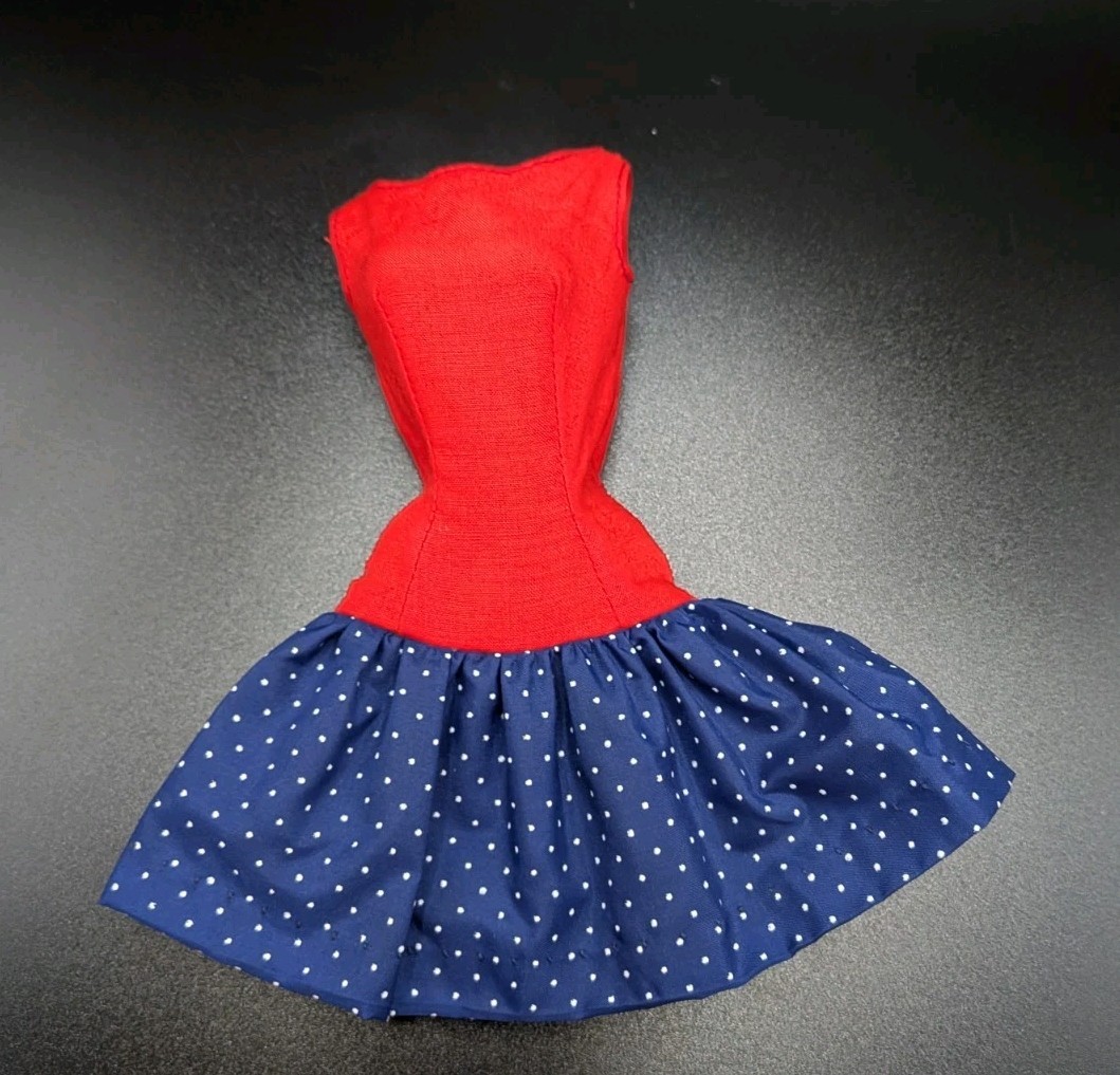 Vintage Barbie BEST BOW Pak Dress Blue Gay Parisienne Polka Dots Variation 1967 Vintage Barbie BEST BOW Pak Dress Blue Gay Parisienne Polka Dots Variation 1967