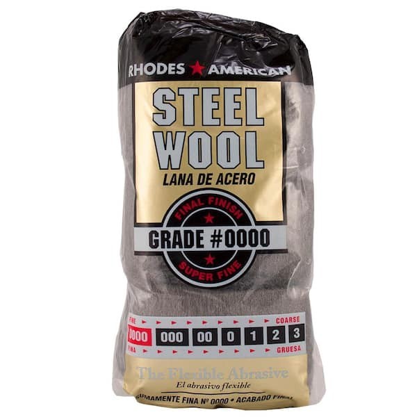 Steel Wool 0000 12 pad Fine Grade Rhodes, American Final Finish Super Fine