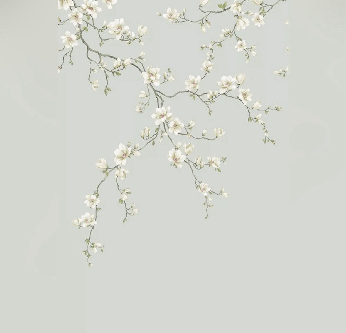 Anthropologie Ash Miyabi Bloom Unpasted 3 Panel Floral Light Blue Mural NWOT